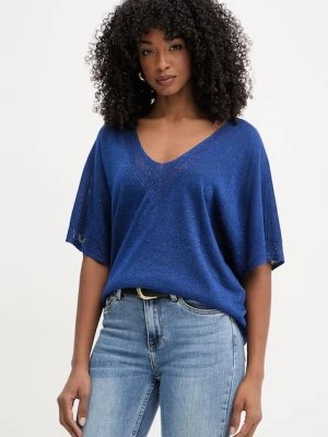 Morgan sweter z krótkim rękawem damski z wiskozy MCHRIS