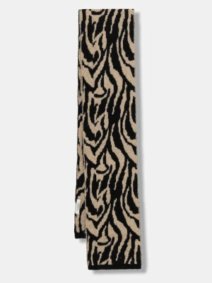 Morgan szalik z domieszką wełny damski kolor beżowy wzorzysty 5EZEBO