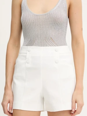 Morgan szorty damskie kolor biały gładkie high waist SHEON