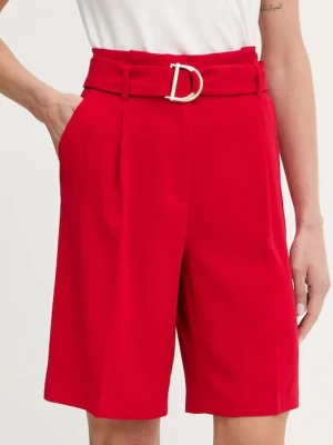 Morgan szorty damskie kolor czerwony gładkie high waist SHESTY.F