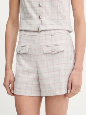 Morgan szorty damskie kolor szary wzorzyste high waist SHOLO.F