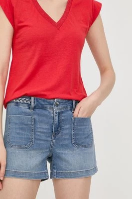 Morgan szorty jeansowe damskie gładkie medium waist