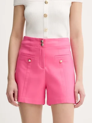 Morgan szorty SHADO.F damskie kolor różowy gładkie high waist SHADO.F