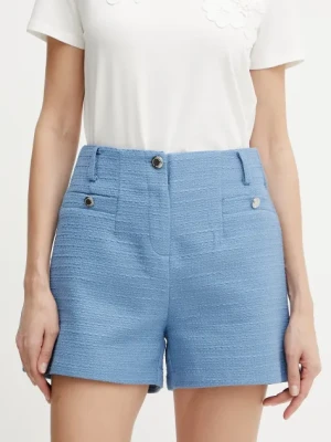 Morgan szorty SHEDY damskie kolor niebieski gładkie high waist SHEDY