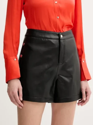 Morgan szorty SHELLY damskie kolor czarny gładkie high waist SHELLY