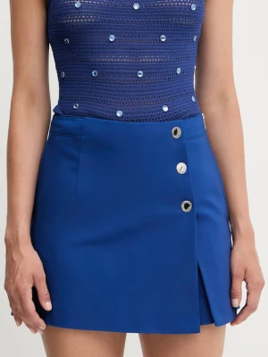 Morgan szorty SHICK damskie kolor niebieski wzorzyste high waist SHICK