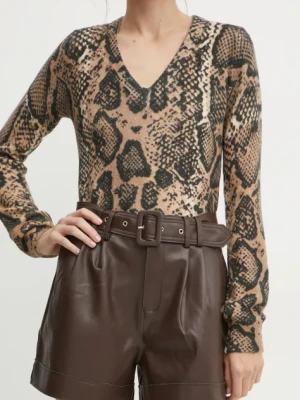 Morgan szorty SHOANE damskie kolor brązowy gładkie high waist SHOANE