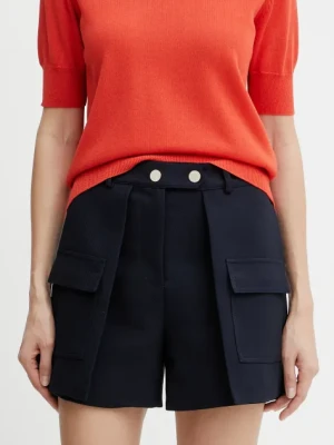 Morgan szorty SHONAU damskie kolor granatowy gładkie high waist SHONAU