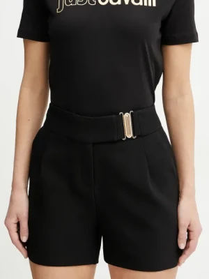 Morgan szorty SHOU.F damskie kolor czarny gładkie high waist SHOU.F