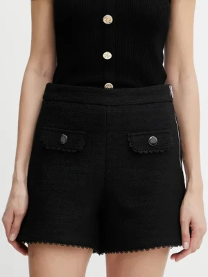 Morgan szorty SHROXA damskie kolor czarny gładkie high waist SHROXA
