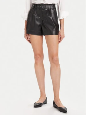 Morgan Szorty z imitacji skóry 242-SHOANE Czarny Slim Fit