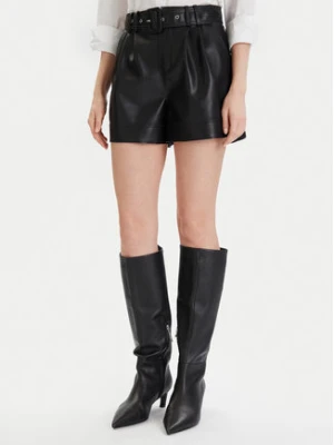 Morgan Szorty z imitacji skóry 242-SHOANE Czarny Slim Fit