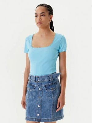 Morgan T-Shirt 232-DLUBI Turkusowy Slim Fit