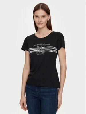 Morgan T-Shirt 241-DONNA Czarny Regular Fit