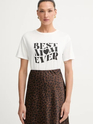 Morgan T-shirt damski bawełniany DMAMA biały