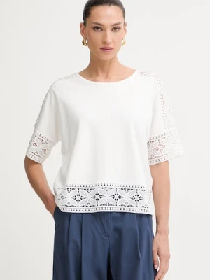 Morgan T-shirt damski bawełniany DTAL biały
