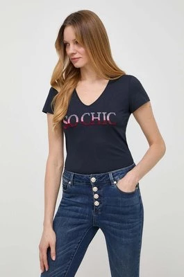 Morgan t-shirt DCHIC damski kolor granatowy