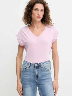 Morgan t-shirt damski kolor różowy DGLOW