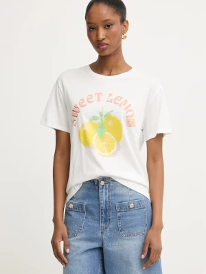Morgan T-shirt damski z bawełną