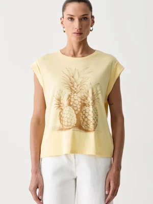 Morgan T-shirt damski z modalem DANANA żółty