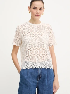 Morgan t-shirt damskie kolor beżowy DEVY