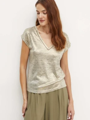 Morgan t-shirt DAYA1 damski kolor złoty DAYA1
