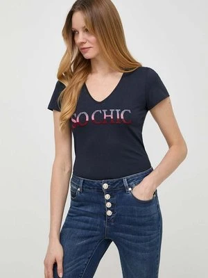 Morgan t-shirt DCHIC damski kolor granatowy