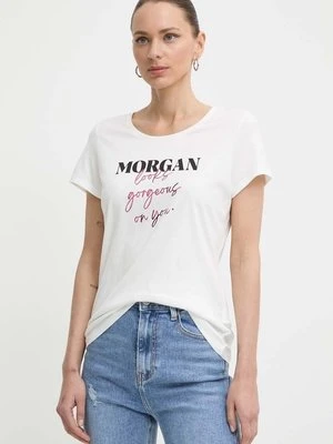 Morgan t-shirt DLOOKS damski kolor biały