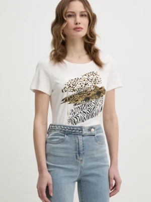Zdjęcie produktu Morgan t-shirt DSAFA damski kolor beżowy DSAFA