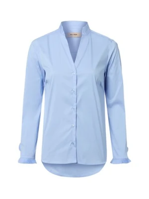 MOS MOSH Bluzka damska - MMHassie Pleat Shirt Kobiety Bawełna niebieski jednolity,