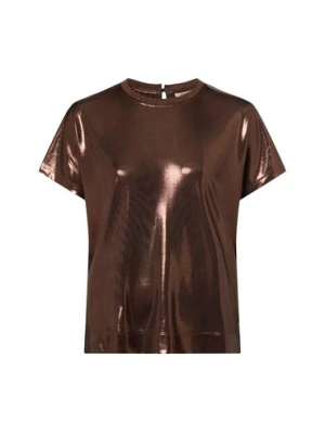 MOS MOSH Bluzka damska - MMNivola Kobiety brązowy|złoty jednolity,