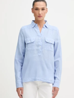 Mos Mosh bluzka koszulowa damska lniana