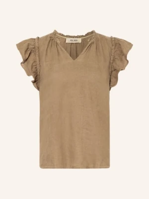 Mos Mosh Bluzka Mmtea Z Lnu Z Falbanami gruen