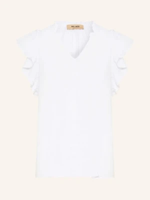 Mos Mosh Bluzka Mmtea Z Lnu Z Falbanami weiss