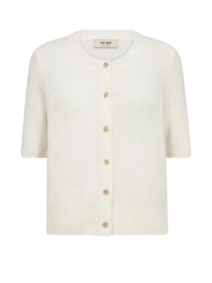 MOS MOSH Damski kardigan z krótkim rękawem - MMThora Kobiety Wełna biały,