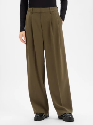 MOS MOSH Damskie spodnie plisowane - MMCharlize Kobiety zielony,