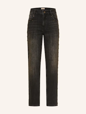 Mos Mosh Jeansy Straight Mmrachel Coroni Z Ćwiekami schwarz