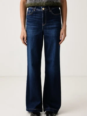 Mos Mosh jeansy wide leg damskie niebieski