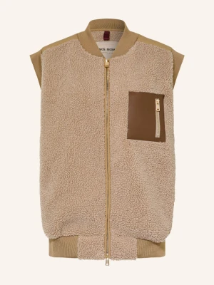 Mos Mosh Kamizelka Z Futerkiem Teddy Mmjovo Z Mieszanki Materiałów beige