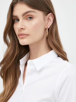 Mos Mosh koszula bawełniana damska kolor biały regular z kołnierzykiem klasycznym