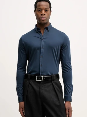 Mos Mosh koszula bawełniana MARCO męska kolor granatowy regular z kołnierzykiem button-down 500940