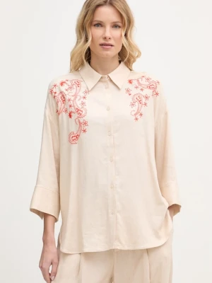 Mos Mosh koszula damska z dodatkiem lnu Audri