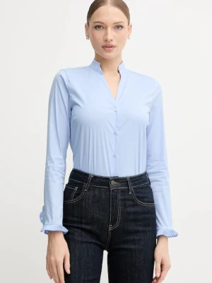 Mos Mosh koszula HASSIE damska kolor niebieski regular ze stójką 174320