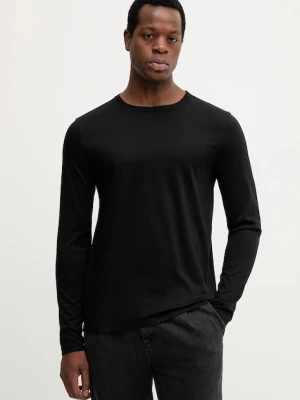 Mos Mosh longsleeve bawełniany PERRY kolor czarny gładki 500430