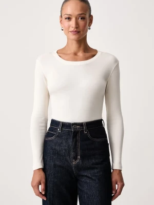 Mos Mosh longsleeve damski z modalem beżowy