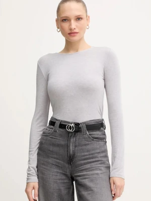 Mos Mosh longsleeve z domieszką wełny PETRI kolor szary 172880