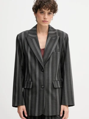 Mos Mosh marynarka ELVY kolor szary jednorzędowa wzorzysta 173870