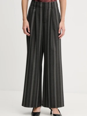 Mos Mosh spodnie EVINE damskie kolor szary szerokie high waist 173851