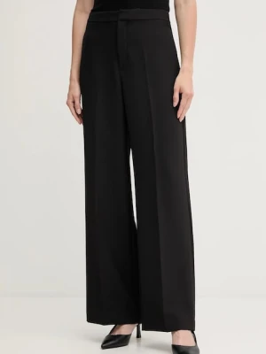 Mos Mosh spodnie Leya damskie kolor czarny szerokie high waist 166670