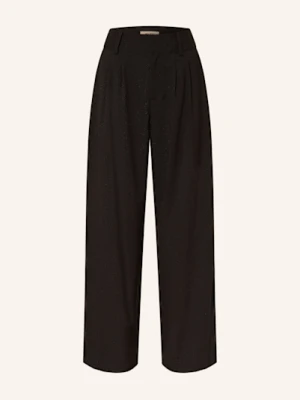 Mos Mosh Spodnie Mmevie Bellevue Z Błyszczącą Przędzą schwarz